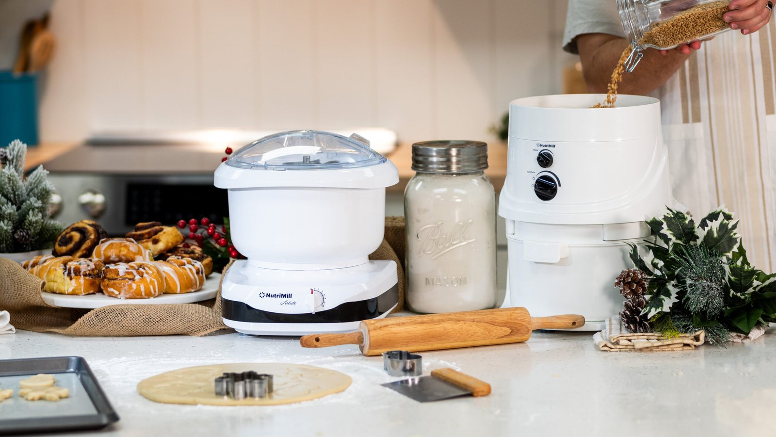 Compact yet powerful, the NutriMill Artiste Stand Mixer is built for everyday baking—from cookies to bread, it handles it all with ease.