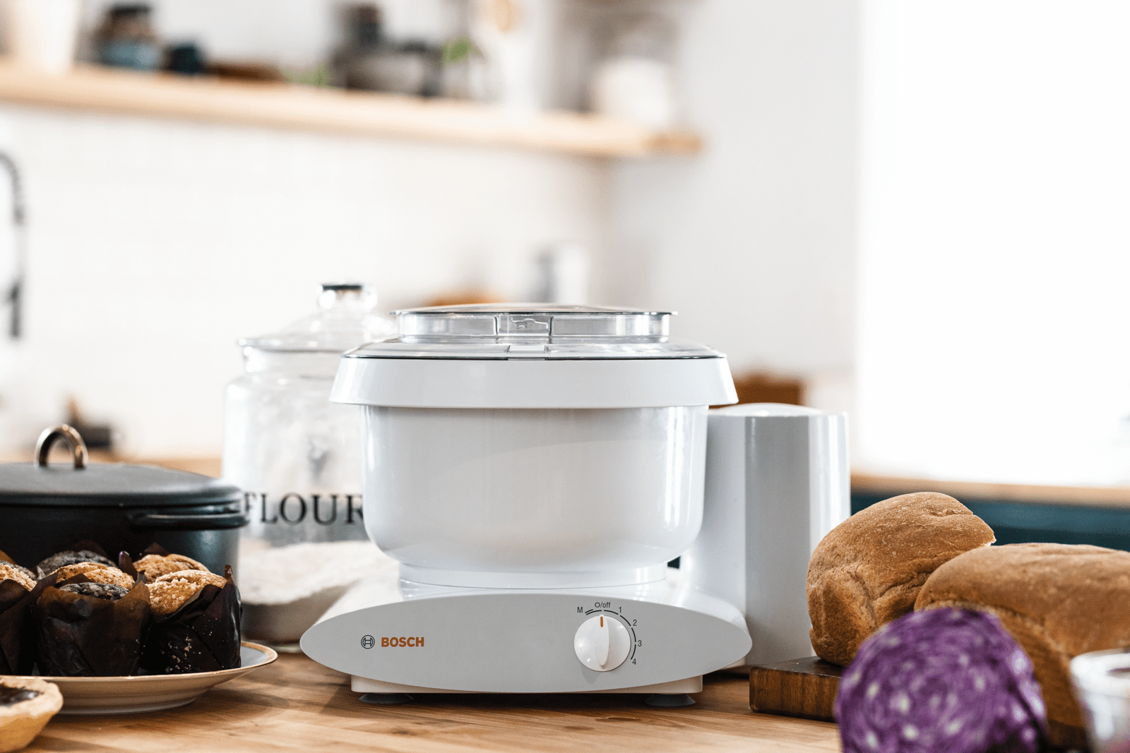 Versatile Nutrimill mixer with tilt-head design and multiple speed settings for professional baking results.